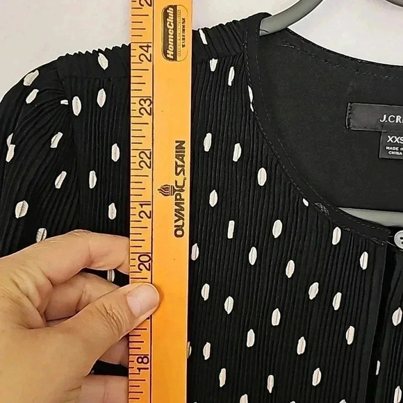 J. Crew pleaded Ruffled peplum top  with polka dot - Picture 6 of 9